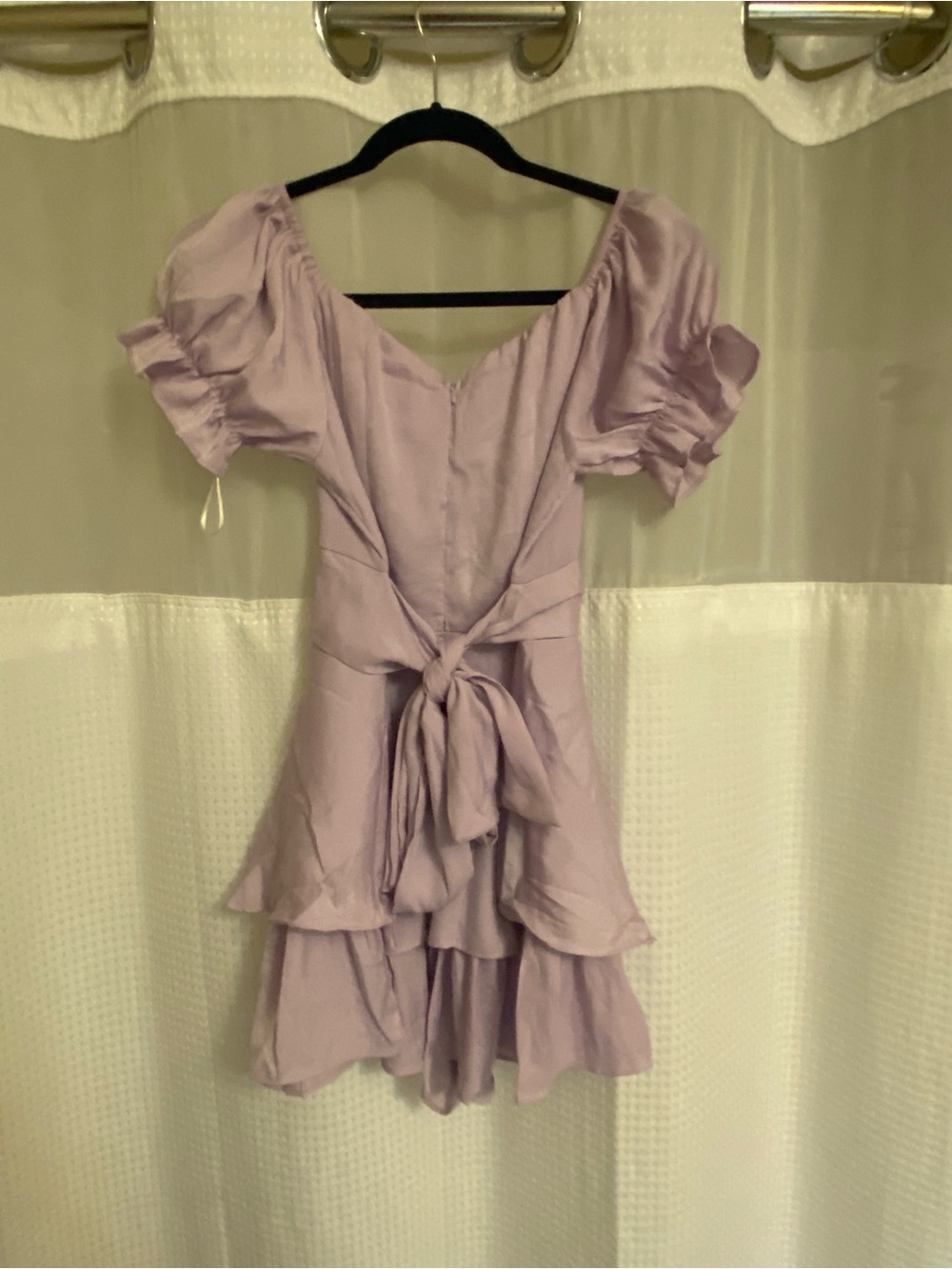 Lilac Off-Shoulder Ruffled Mini Dress - Picture 6 of 7